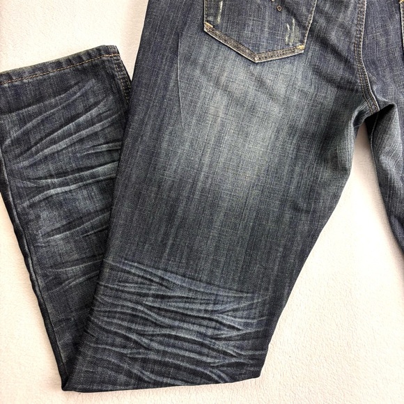 Almost Famous Lowrise Super Whisker Faded Denim Straight Leg Western Jean (15) - Picture 9 of 15